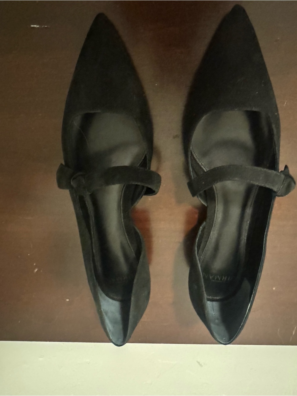 Alexandre Birman Black Pointed Mary Jane Flats